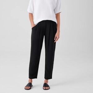 NWT Eileen Fisher Silk Georgette Crepe Carrot Pant